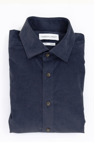 IB134 Micro Cord – shirt product image, 37/38 S, Tailored Fit, Dk Blue