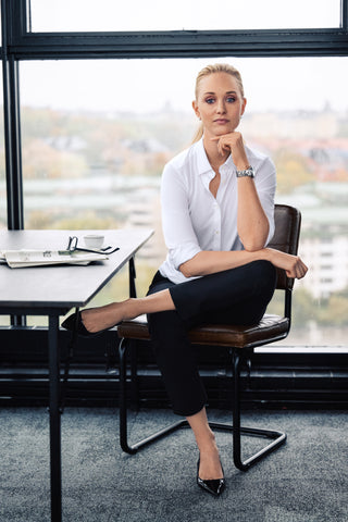 PB147 Super Stretch Woman Contemp – shirt product image, 38-M, Woman Contemporary, White