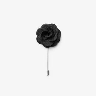 Giftbox Solid Hankie & Lapel Pin Black