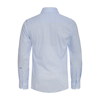 Yellow Bow 53 Sky Blue Check Easy Care – shirt product image, 49/50-4XL, Regular Fit, Sky Blue Check