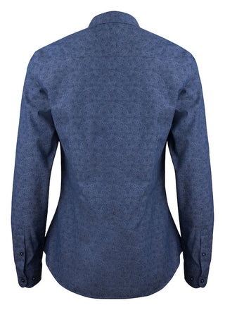 PB143 Twill Non-Iron Woman – shirt product image, 40-L, Women, Indigo Paisley