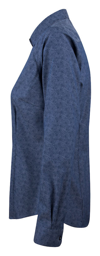 PB143 Twill Non-Iron Woman – shirt product image, 38-M, Women, Indigo Paisley