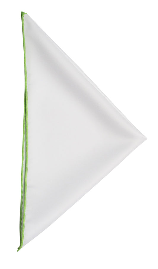 White pocket square - 107 Spring Green