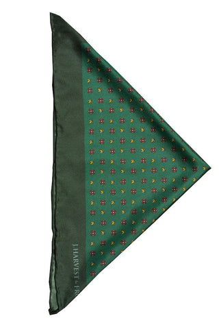 Handkerchief/Pocket Square - Silk Floral Green – shirt product image, Handkerchief Silk Floral Green