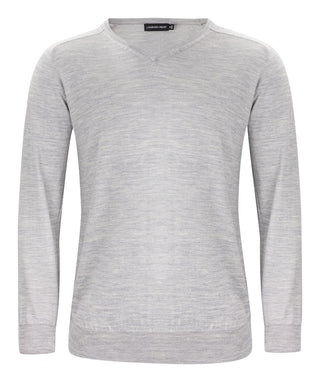 Merino Sweater V-Neck Lt Grey Melange