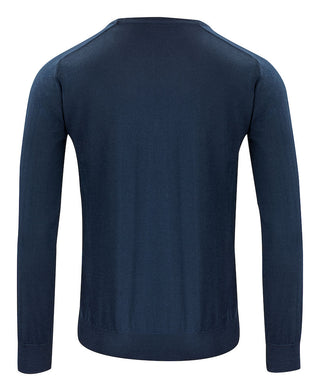 Merino Sweater U-Neck Navy – shirt product image, XXL, Navy