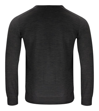 Merino Sweater U-Neck Grey Melange – shirt product image, M, Grey Mel