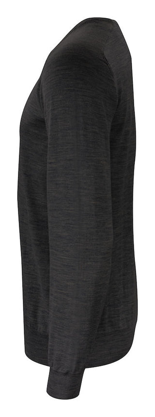 Merino Sweater U-Neck Grey Melange – shirt product image, L, Grey Mel