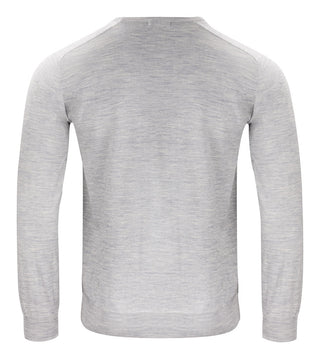 Merino Sweater U-Neck Lt Grey Melange – shirt product image, XL, LT Grey Mel