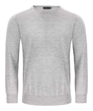 Merino Sweater U-Neck Lt Grey Melange – shirt product image, M, LT Grey Mel