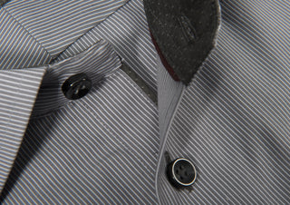 Red bow 24 Grey stripe Non-Iron – shirt product image, 41/42-L, Regular fit, Grey