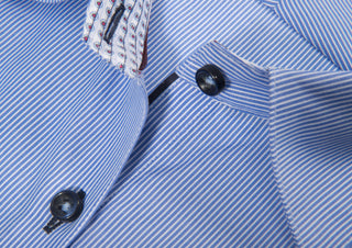 Red bow 24 Woman Midblue stripe Non-Iron – shirt product image, 38-M, Women, Blue