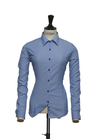 Red bow 24 Woman Midblue stripe Non-Iron – shirt product image, 34-XS, Women, Blue