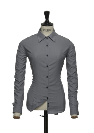 Red bow 24 Woman Grey stripe Non-Iron – shirt product image, 34-XS, Women, Grey