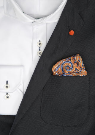 Silk Paisley Pocket square - 388 Orange – shirt product image