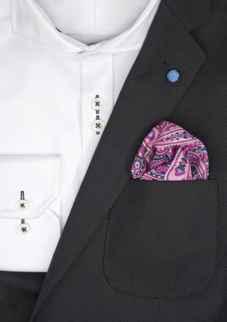 Silk Paisley Pocket square - 488 Pink – shirt product image