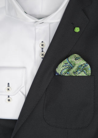 Silk Paisley Pocket square - 788 Green – shirt product image
