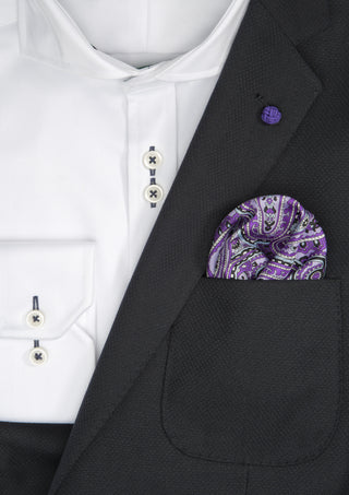 Silk Paisley Pocket square - 888 Purple – shirt product image