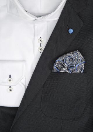 Silk Paisley Pocket square - 988 Grey – shirt product image